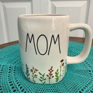 Rae Dunn White 'Mom' Mug with Floral Accents Mothers Day Gif‎